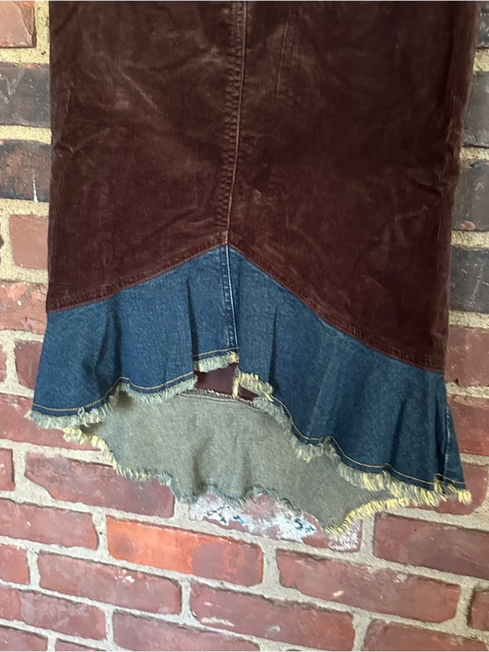 Buffalo Nicci High Low Corduroy Jean Mermaid Skirt Sz 27 / 28” Long - Picture 3 of 5